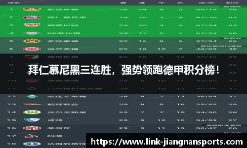 拜仁慕尼黑三连胜，强势领跑德甲积分榜！